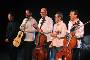 Brasil Guitar Duo, Carlos Prieto, Leo Brouwer and Yo-Yo Ma. Cuba, 2014
